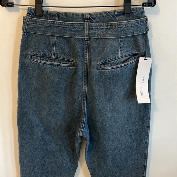 Iro Pablo Middle Gray Denim Paperbag Waist D Ring Jeans - Picture 5 of 8